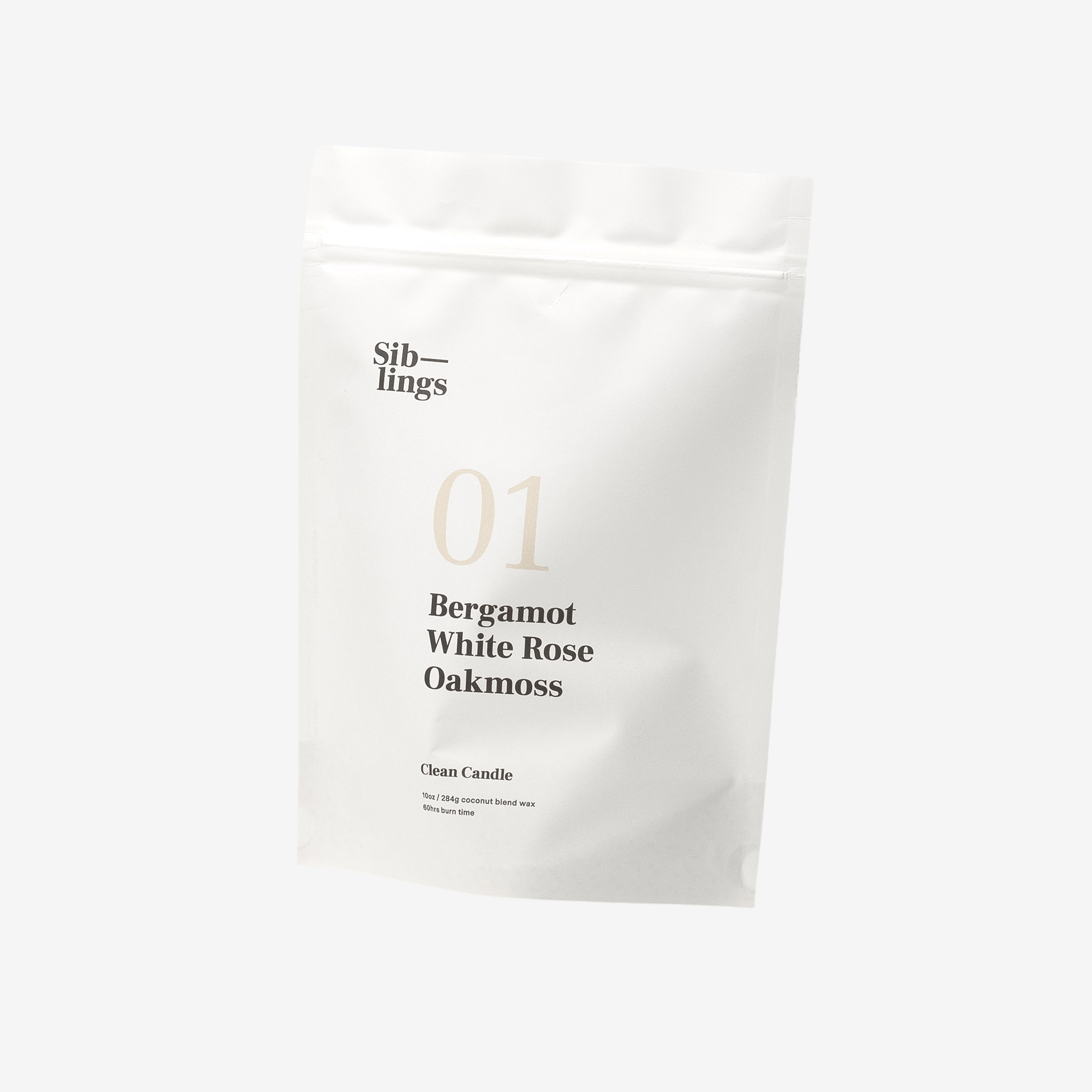 Siblings eco-friendly candle refill kit for Bergamot White Rose and Oakmoss scent.