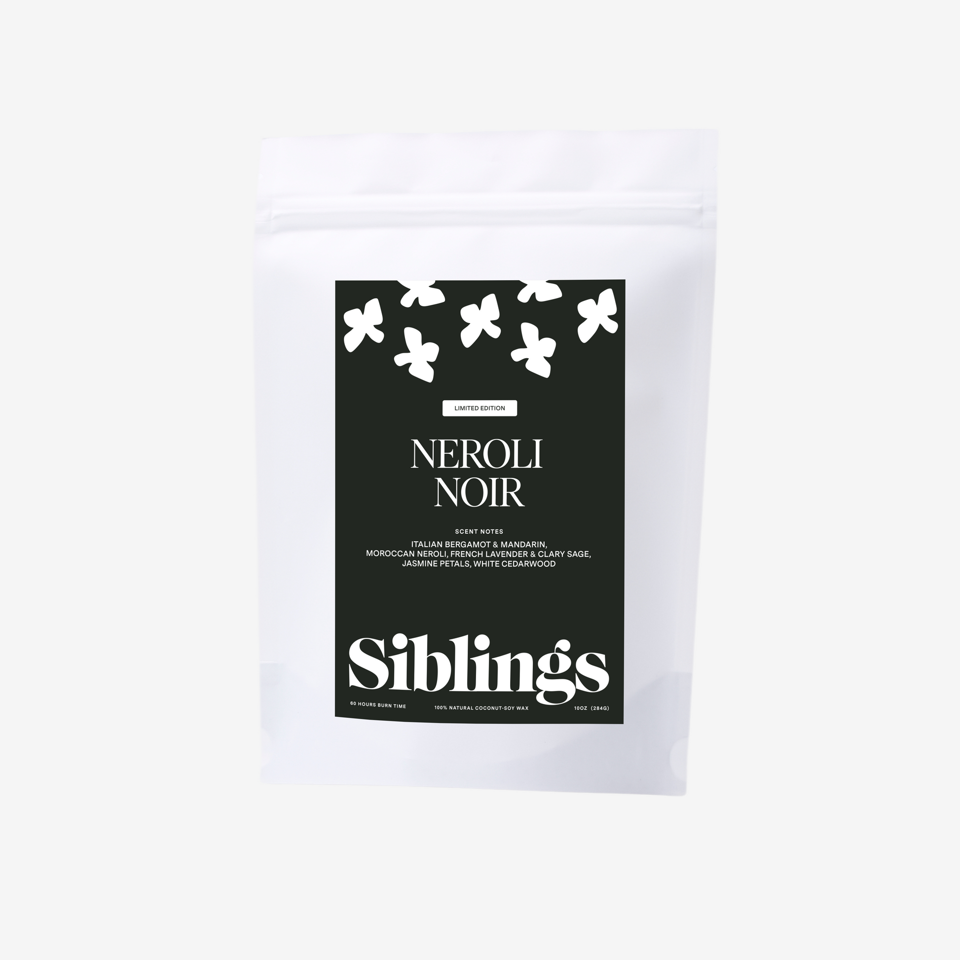 Siblings candle refill kit in the "Neroli Noir" scent, an eco-friendly and sustainable option for making candles at home.