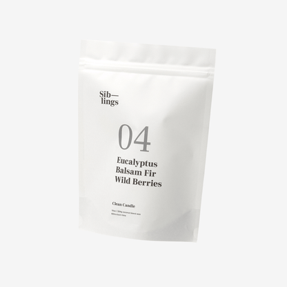 No. 04 — Eucalyptus, Balsam, Wild Berries Siblings candle eco-friendly refill bag