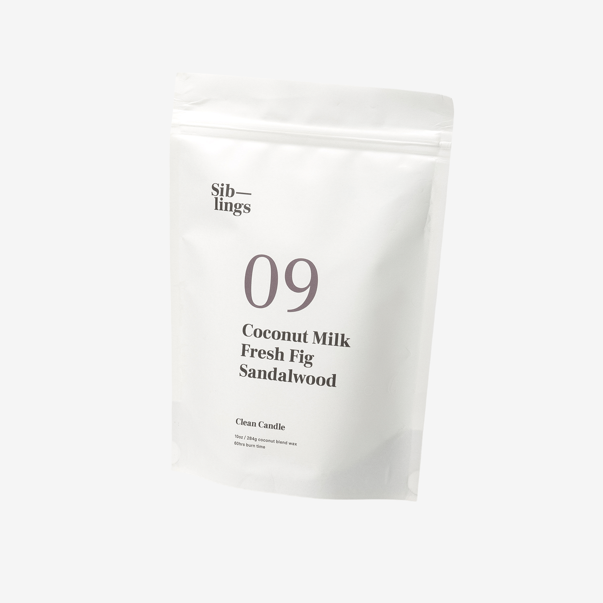 Siblings eco-friendly candle refill kit in Coconut Milk, Fresh Fig, and Sandalwood scent. 